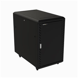 StarTech AC RK1836BKF 18U Server Rack Cabinet 32 Deep Casters & Leveling feet
