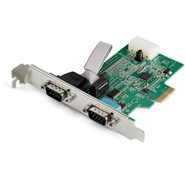 StarTech IO PEX2S953 2-Port PCI Express RS232 Serial Adapter Card - 16950 UART