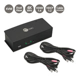 SIIG AC CE-KV0711-S1 2x1 Dual View USB HDMI KVM Switch 4K Brown Box