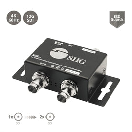 SIIG AC CE-SD0F11-S1 1x2 12G SDI Distribution Amplifier - 180M Brown Box