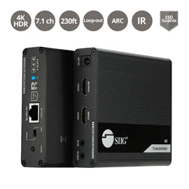 SIIG AC CE-H26L11-S1 ipcolor 4K HDMI2.0 Extender with IR HDR and ARC Brown Box