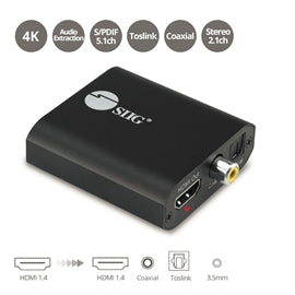 SIIG AC CE-H26Q11-S1 4K HDMI with Audio Extractor Converter Color Box