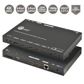 SIIG AC CE-H26S11-S1 5x3 Multi-Format 4K60Hz Presentation Switcher & Recorder