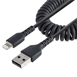 StarTech CB RUSB2ALT50CMBC 20 USB to Lightning Coiled iPhone Charger CB Black