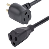 StarTech CB PAC1023 3ft Piggyback Power Extension Cord NEMA5-15P t 2xNEMA5-15R