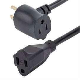 StarTech CB PAC1023 3ft Piggyback Power Extension Cord NEMA5-15P t 2xNEMA5-15R