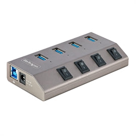 StarTech AC 5G4AIBS-USB-HUB-NA 4PT USB-C Hub w Individual On Off Switches RTL