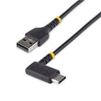 StarTech CB R2ACR-30C-USB-CABLE 1ft USB A to C Charging Cable Right Angle RTL