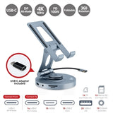 SIIG AC CE-MTDK31-S2 USB-C Multitask Hub Stand Holder f under13Tablets Phones