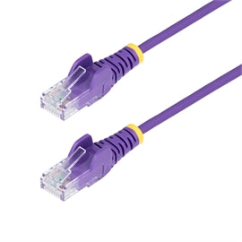 StarTech CB N6PAT15PLS 15ft Purple Slim CAT6 Ethernet Cable Snagless Retail