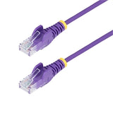 StarTech CB N6PAT15PLS 15ft Purple Slim CAT6 Ethernet Cable Snagless Retail