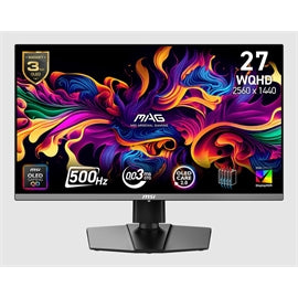 MSI MN MAG 272QP QD-OLED X50 27 QD-OLED 2560x1440 16:9 0.03ms 500Hz DP 2xHDMI