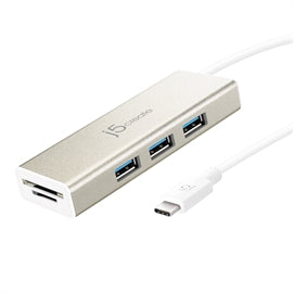 j5create Accessory JCH347 USB-C3.1 3-Port HUB with SD  microSD Card Reader RTL