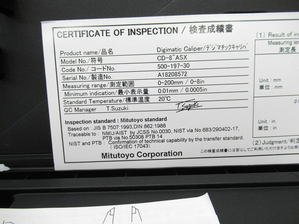 Mitutoyo 500-197-30 Digimatic Caliper