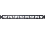 Delock 43278 19″ Keystone Patch Panel 24 Port Staggered Black