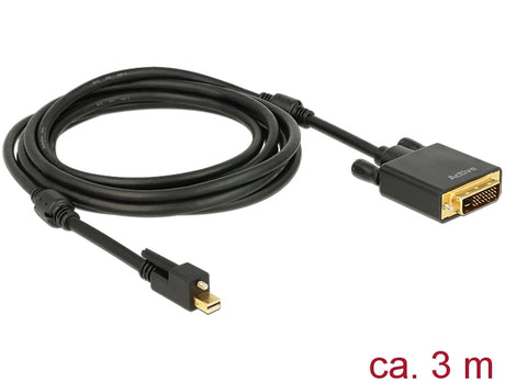 Delock 83727 Cable Mini Displayport 1.2 Male With Screw > Dvi Male 4K Active