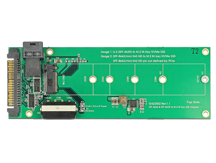 Delock 62945 Converter U.2 Sff-8639 / Sff-8643 Nvme > 1 X M.2 Key M