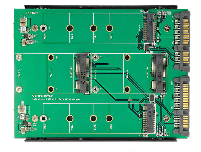 Delock 62946 3.5″ Converter 2 X Sata 22 Pin > Dualport 2 X M.2 / 2 X Msata