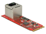 Delock 62949 Converter M.2 Key A+E Male > 1 X Rj45 Gigabit Lan Port Vertical