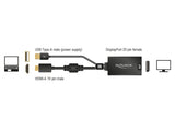 Delock 62667 Adapter Hdmi-A Male > Displayport 1.2 Female Black
