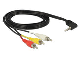 Delock 84724 Cable Stereo Jack 3.5 Mm 4 Pin Male Angled > 3 X Rca Male 1.5 M