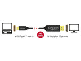 Delock 83710 Usb Cable Type-C To Displayport (Dp Alt Mode) 4K 60 Hz 2 M Coaxial