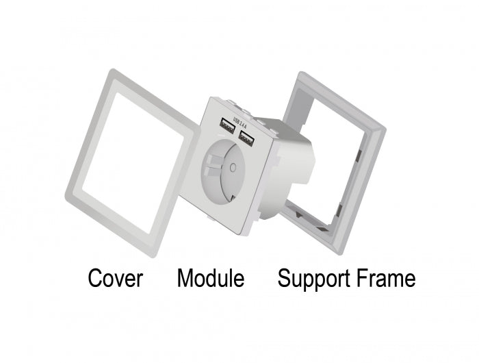 Delock 11471 Wall Socket With 2 X Usb Type-A Charging Port 2.4 A