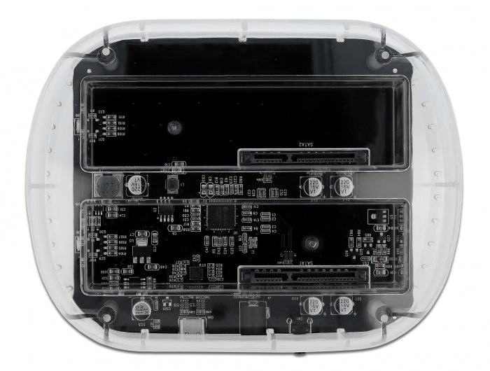 Delock 64090 Usb Type-C™ Docking Station For 2 X Sata Hdd / Ssd Transparent