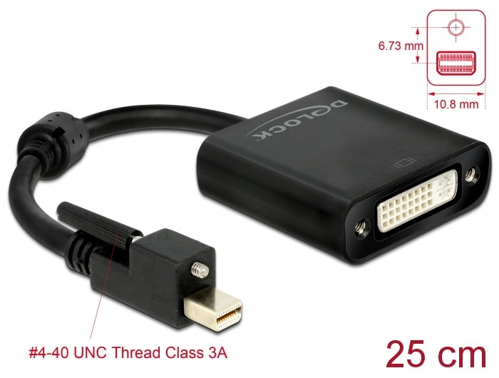 Delock 62639 Adapter Mini Displayport 1.2 Male With Screw > Dvi Female ...