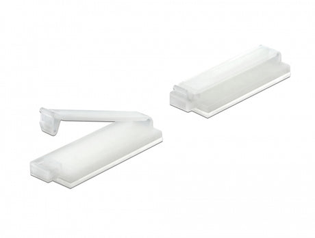 Delock 60181 Cable Holder With Locking Clip Self-Adhesive Natural 10 Pieces