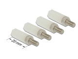 Delock 60240 Standoff M4 X M4, Hexagon, Inside / Outside, 20 Mm Natural 4 Pcs