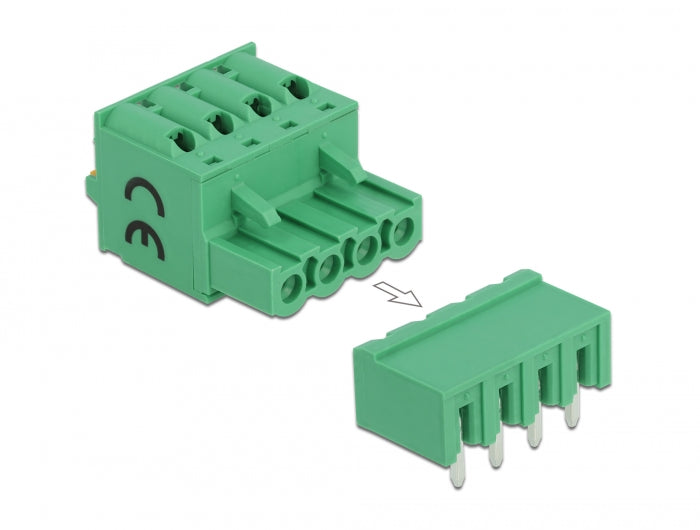 Delock 66506 Terminal Block Set For Pcb 4 Pin 5.08 Mm Pitch Horizontal ...