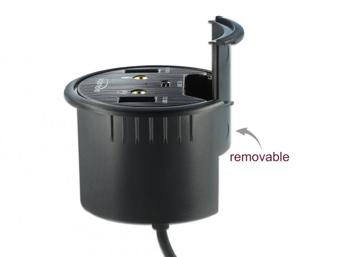 Delock 62794 3 Port In-Desk Hub Usb 1 X Usb Type-C™ And 2 X Usb Type-A
