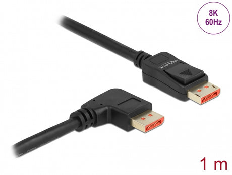 Delock 87060 Displayport Cable Male Straight To Male 90° Right Angled