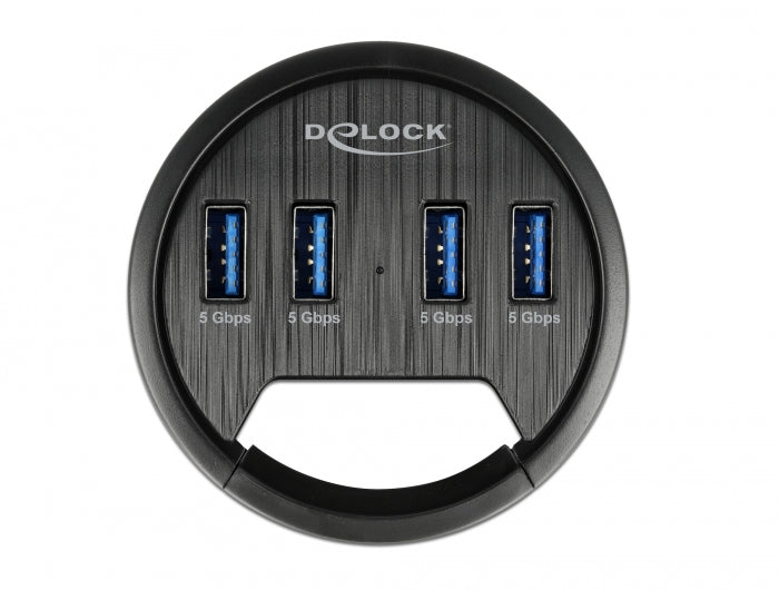 Delock 64153 4 Port In-Desk Hub With 4 X Superspeed Usb Type-A Port