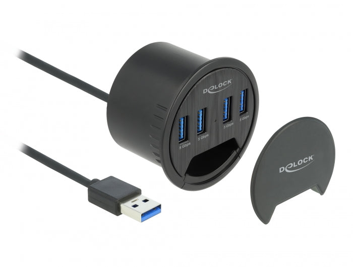 Delock 64153 4 Port In-Desk Hub With 4 X Superspeed Usb Type-A Port
