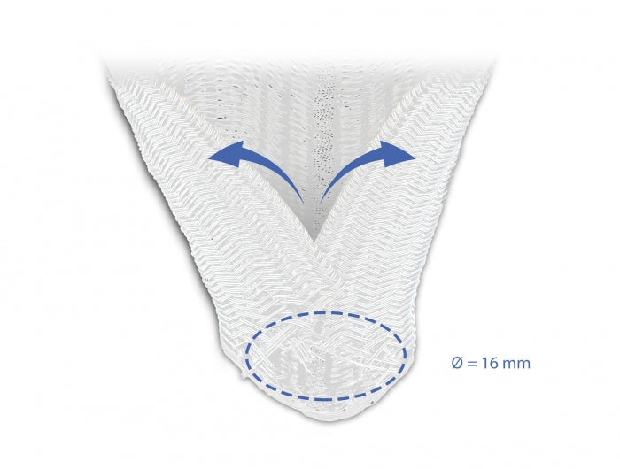 Delock 20809 Braided Sleeve Self-Closing 5 M X 16 Mm White