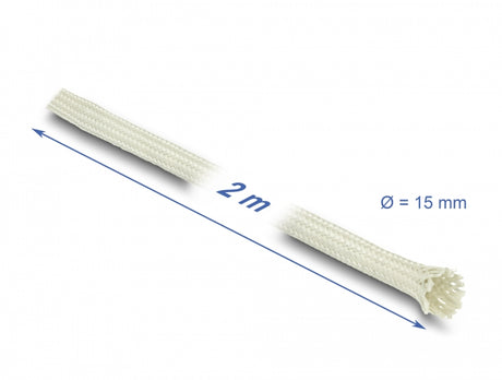 Delock 20894 Braided Sleeve Made Of Nomex Fibers 2 M X 15 Mm White