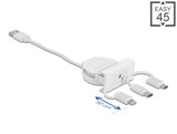 Delock 81375 Easy 45 Module Usb 2.0 3In1 Retractable Cable Usb Type-A To Usb-C