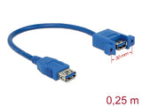 Delock 85111 Cable Usb 3.0 Type-A Female > Usb 3.0 Type-A Female Panel-Mount