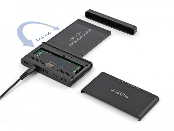 Delock 64190 Usb Type-C™ Converter For 1 X M.2 Nvme Ssd + 1 X Sata Ssd / Hdd
