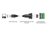 Delock 63465 Adapter Usb 2.0 To Serial Rs-422/485 Male W/ 6 Pin Terminal Block