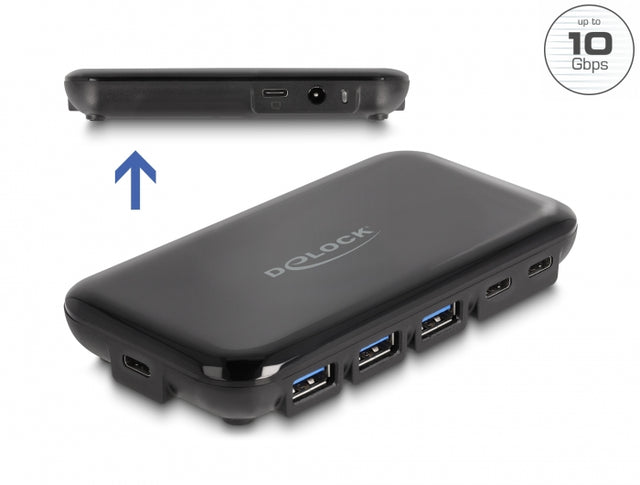 Delock 64209 7 Port Usb 3.2 Gen 2 Hub With 4 Usb Type-A And 3 Usb Type-C™ Ports