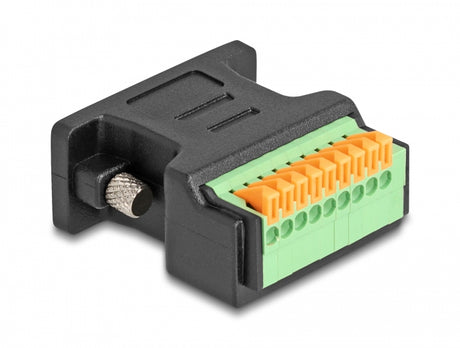 Delock 66559 D-Sub 9 Female To Terminal Block Adapter With Push-Button
