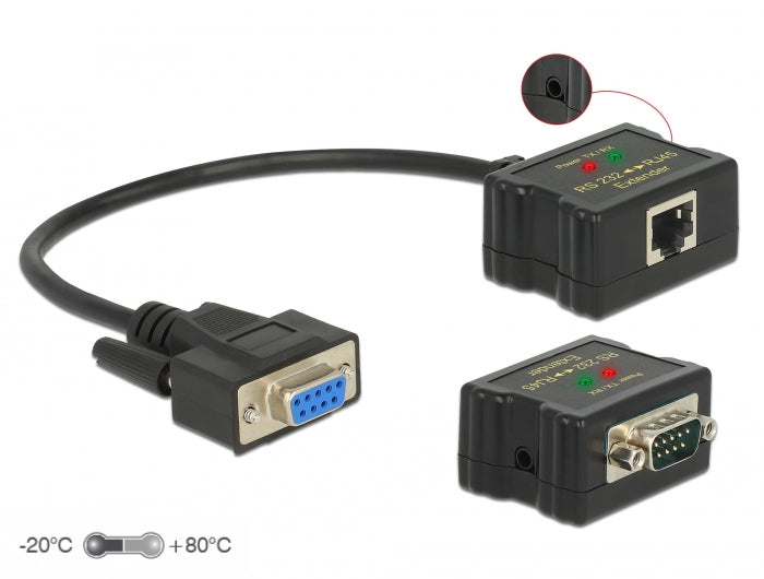 Delock 63934 Extender Rs-232 Db9 Female Rj45 Female To Rs-232 Db9 Male ...