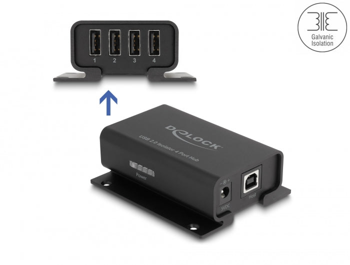 Delock 64226 4 Port Usb 2.0 Isolator Hub With 5 Kv Isolation For Data ...