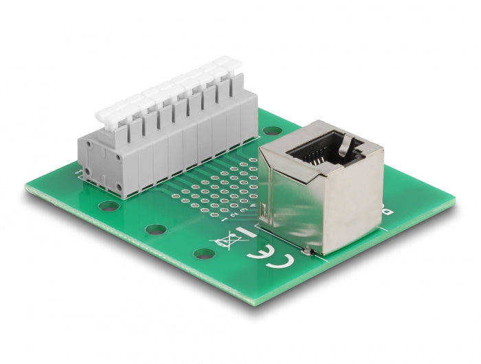 Delock 66993 Rj45 Female To Terminal Block With Push-Button For Din Ra ...