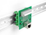 Delock 66993 Rj45 Female To Terminal Block With Push-Button For Din Rail Angled