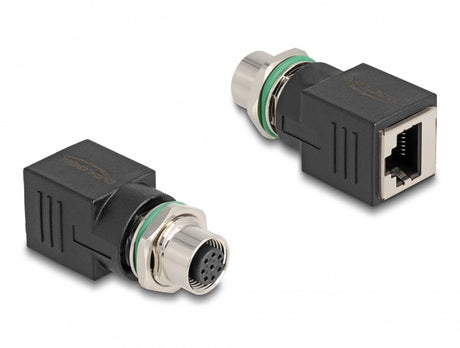 Delock 60062 M12 Adapter A-Coded 8 Pin Female To RJ45 Jack Straight