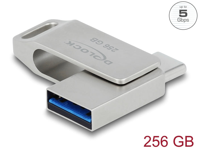 Delock 54008 Usb 5 Gbps Usb-C™ + Type-A Memory Stick 256 Gb - Metal Housing